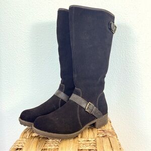 Spring Step Women’s Genuine Leather Dark Brown Suede Tall Boot Vegan Fur Sz. 38